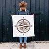 Compass Rose Stencil - Ocean and Large Compass Design for Nautical Decor