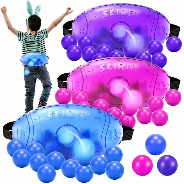 Skirfy Outdoor Party Games for Kids Adults, Translucent 3 Pack Shaking Ball Game Toy with 60 Balls, Thanksgiving Outdoor Indoor Toys, Family Carnival Birthday Carvinal Game for Boy Girl Age 4-12