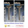 2 Gillette Sensor Excel Metal Razor Handle blade Shaver Made USA 1993 Ft Sensor3