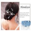 Handcess Opal Crystal Bride Wedding Hair Pin Flower Silver Bridal Hair Accessories Rhinestone Headpiece for Bride and Bridesmaids(Pack of 5)