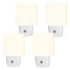 DEWENWILS 4 Pack Plug-in LED Night Light Light Sensor Automatic On Off Nightligh
