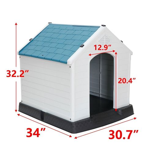 Indoor Outdoor Dog House Pet Shelter Waterproof for Up to 100LBS Dog w/Air Vents