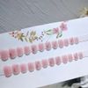 24 Pack Nail Tips Pink Gold Foil Flash Girly Nail