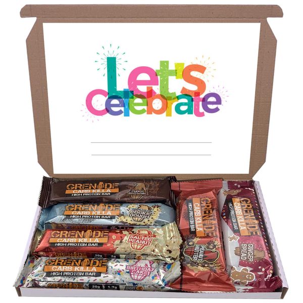 Grenade Carb Killa 6x60g High Protein Bars Bar Gift Hamper Box Mixed 6 Flavours (Lets Celebrate)