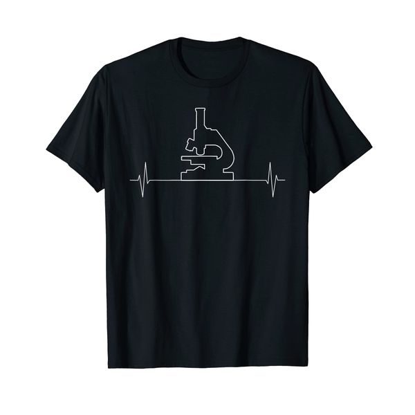 Microscope Lab Scientist Vintage Heartbeat T-Shirt