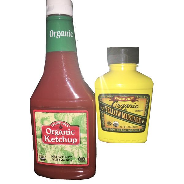 Trader Joe's Organic Ketchup and Organic Yellow Mustard Bundle 2 Items