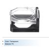 sourcing map Stop Button Cover, 1.5"x1.7"x0.6" Round Transparent Push Button Switch Cover with Adhesive Black Base for Push Button 1pcs