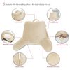 Soft Reading Pillow, TV & Bed Rest Pillow, Arms Support With Pockets - Beige