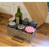 Retro Galvanised Steel 4 Compartment Condiment Holder Serving Storage Box Caddy