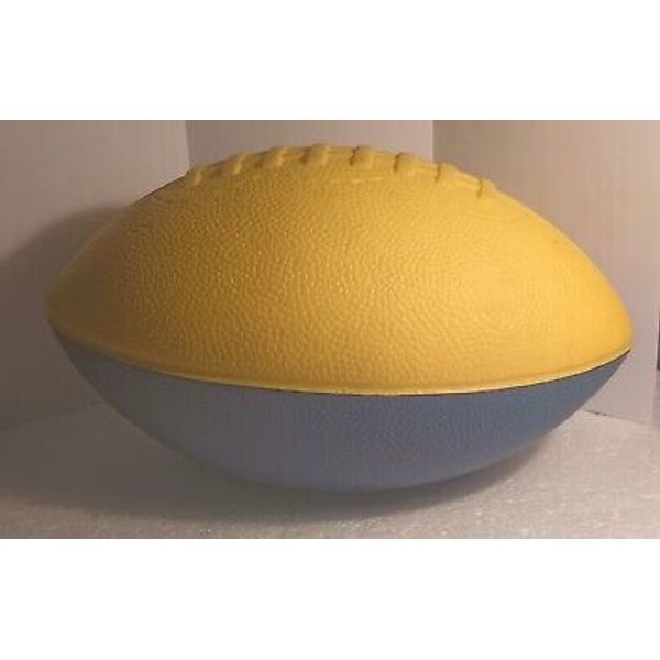 Vintage 1990s Foam Football Yellow and Blue Outdoor Toy 5" x 8" Safer Lighter