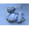 Handmade felt Easter decorations hanging ornaments bunny, chicken, egg (white flower set)