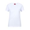 HUGO Women's The Plain Tee Logo Print Cotton Jersey T-Shirt, White100