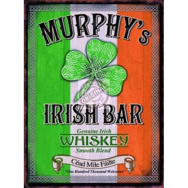 MURPHYS IRISH BAR vintage mini metal sign 8"x6"