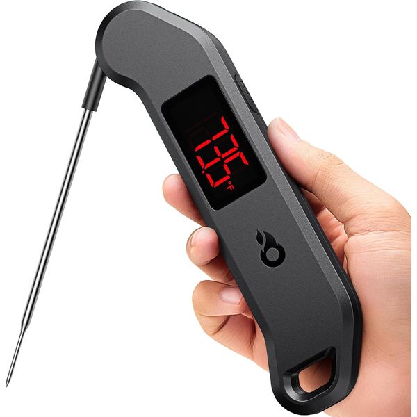 Professional Digital Meat Thermometer, 1 Sec Instant Read, ±0.5℉ Black