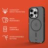 Tech21 Evo Check case for iPhone 15 Pro - Compatible with MagSafe - Impact Protection Case - Smokey/Black