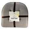 Sweet Home Collection Houndsooth Memory Foam Chair Pads, Brown, 2-Pack