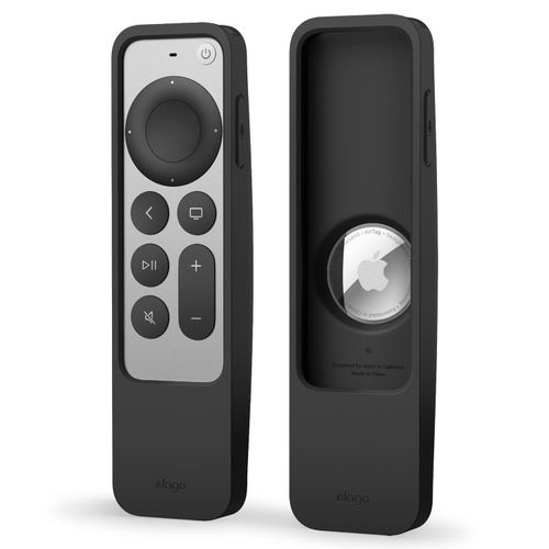 elago R5 Locator Case Compatible with 2022 Apple TV 4K Siri Remote 3rd Gen, 2021 2nd Gen and AirTag - Full Access to All Functions [Black]