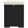 YAFF Ottoman with Cushion Black 15.7"x11.8"x15.7" Poly Rattan