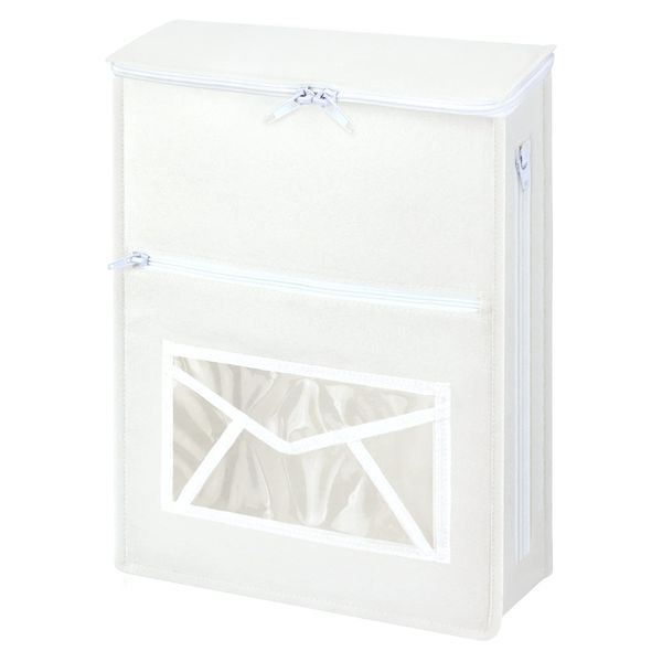 Letter Box Catcher, White Post Catcher for UPVC Glass Wood and Metal Doors, Indoor Felt Letter Box Cages, Mail Catcher for Door Letterboxes, Self-Adhesive or Hanging on Screw Hooks, 12x18 Inches