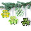St. Patricks Day Decorations Shamrock Ornaments 4pc Set, PVC, Irish Decor