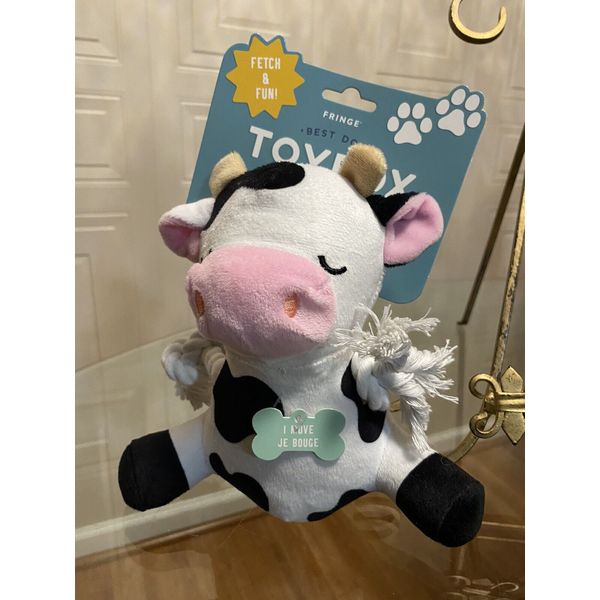 Fringe Best Dog Toy Box Legen Dairy Cow Dog Pet Toy Clinker & Squeaker 7”