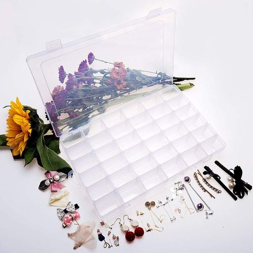 36 Grid Parts Box, Parts Case, Cosmetic Storage, Cosmetic Organization, Earring Storage, Nail Tip, Lipstick Box, Fishing Tool, Accessory Storage