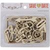 Save The Date Laser-Cut Wooden Shapes 25/Pkg-