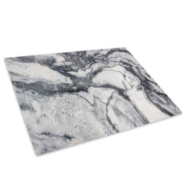 Grey White Cool Marble Glass Placemat Kitchen Table Mat Worktop Saver Protector