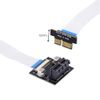 Cablecc PCI-E Express 1X Slot Riser Card Extender Extension Angled Ribbon Flex Relocation Cable 10cm Low Profile