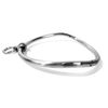 18" Brushed Stainless Steel Curved Bondage Collar with Removable Single Ring