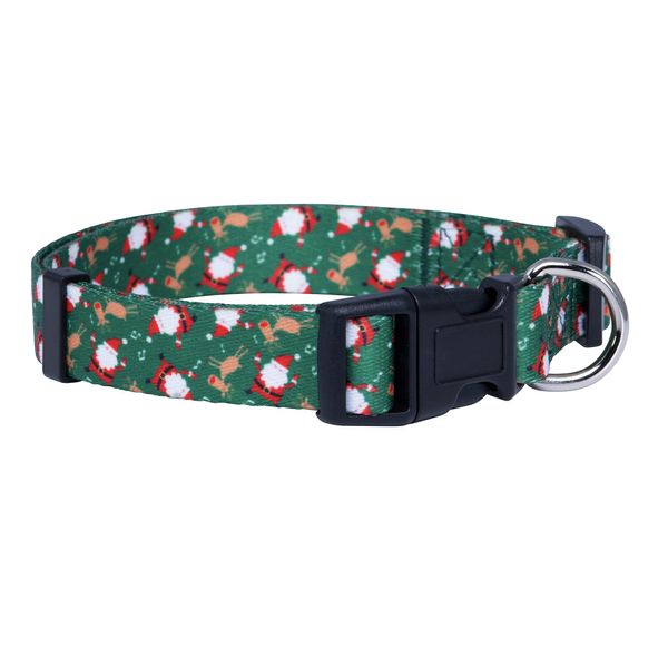 Native Pup Christmas Dog Collar (Medium, Santa & Reindeer)