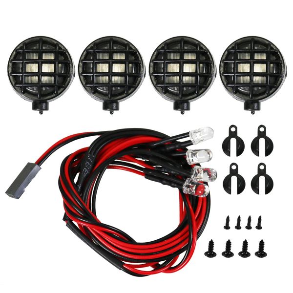 Off-Road LED Light, Round Type, White: For BEC Power Supply (4.8-6.0V) [Eagle Model] [#LED-18ROU-P1-WI]
