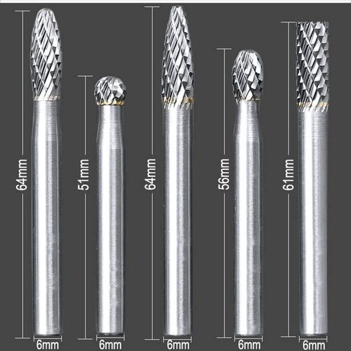 Wolfride 10 Pcs Router Bit, Carbide Bar, 0.2 inch (6 mm) Shaft, 0.2 inch (6 mm), Blade Width 0.2 inch (6 mm), Drill Bit, Rotary Tool, Tungsten Steel Carbide Bar, Stand-alone Packaging