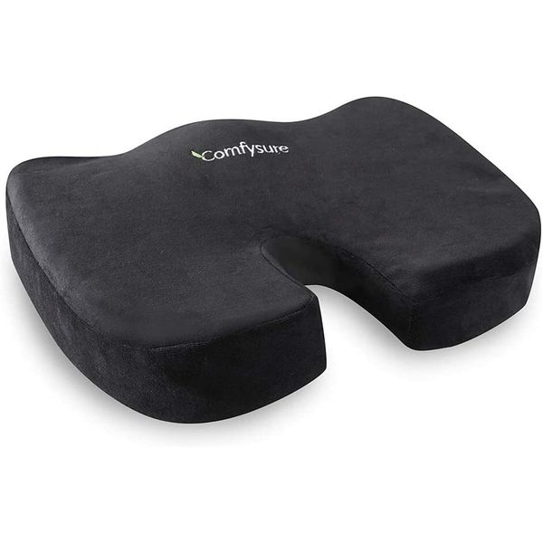 Comfysure Memory Foam Car Seat Cushion Lower back support pillow - Black