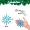 SULOLI 12PCS Glitter Snowflake Hanging Decorations(Blue)