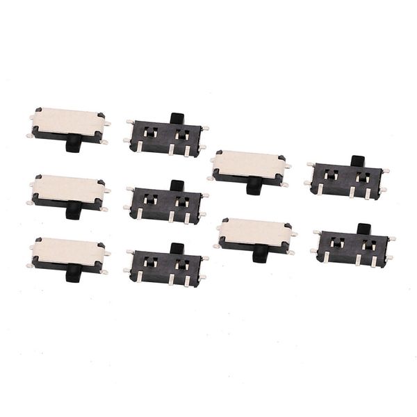 sourcingmap 10pcs 2 Position 7P 1P2T SMT Surface Mounted Devices Self Locking Mini Power Slide Switch 7x2x1mm