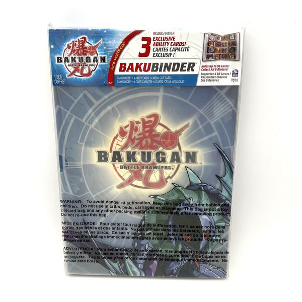 Bakugan Collectible Card Binder Aquos Blue Bakubinder 3 Exclusive Ability Cards