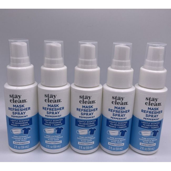 Lot Of 5 Stay Clean Face Mask Refresher Spray - peppermint