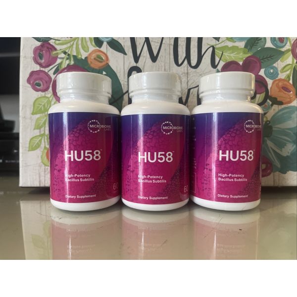 3PK HU58 High Potency Probiotic, Gut Health, Microbiome Support 3 Pack
