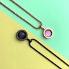 Quiges Interchangeable Mini Coin 12mm Black Natural Agate Stone