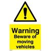 caution beware moving vehicles