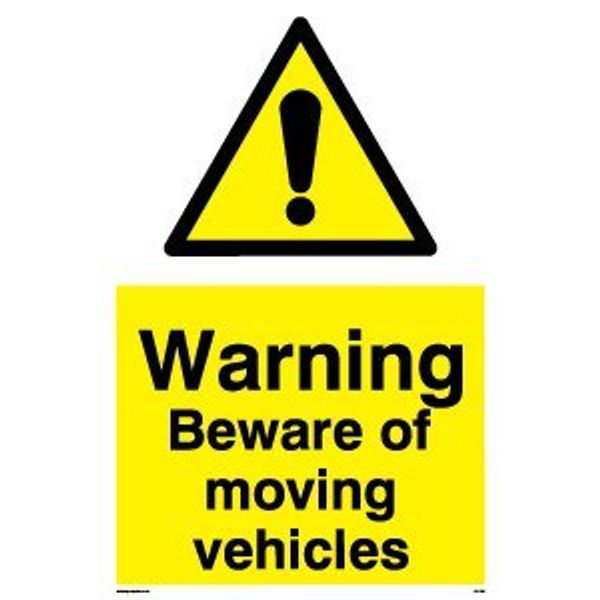 caution beware moving vehicles