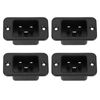 sourcing map C14 Panel Mount Plug Adapter AC 250V 10A 3 Pins IEC Inlet Module Plug Power Socket Straight 4pcs