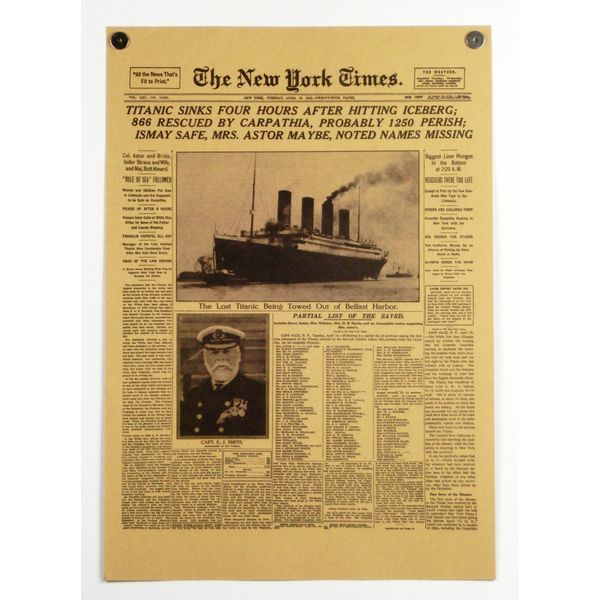 Poster Titanic Newspaper Article English Newspaper Newspaper Titanic MI02