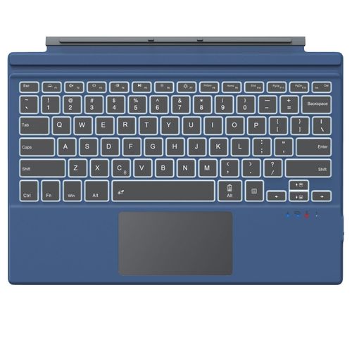 MoKo Type Cover Fit Microsoft Surface Pro 7 Plus/Pro 7/ Pro 6/ Pro 5/Pro 4/3, Ultra-Slim Wireless Bluetooth Tablet Keyboard with Trackpad, 7-Color LED Backlit, Built-in Rechargeable Battery, Indigo