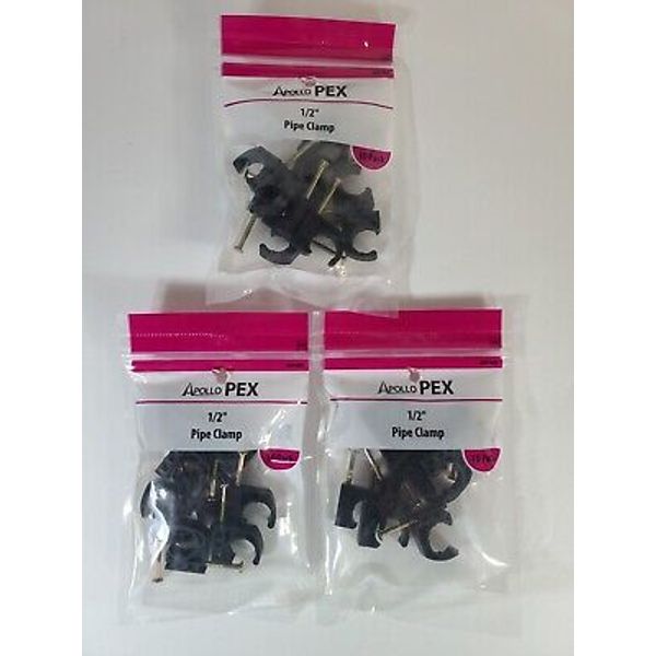 3x Apollo Pex 1/2" Pipe Clamp Support Integrated Fastener Quick Install 10 Pack