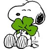 CafePress Snoopy Hugging Clover 15 oz (444 ml) Ceramic Coffee Mug