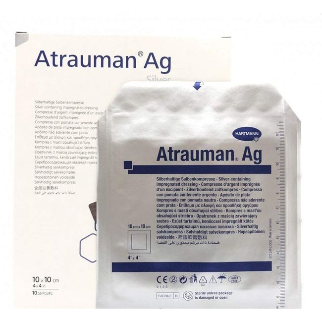 New Atrauman AG Dressings 10 cm x 10 cm Pack of 5