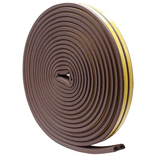 Door Window Draught Excluder Tape Foam Weather Stripping Seal Strip for Doors and Windows Adhesive Rubber Soundproofing Weatherstrip Draft Stopper D Type 9mm x 2mm Total 12M Brown