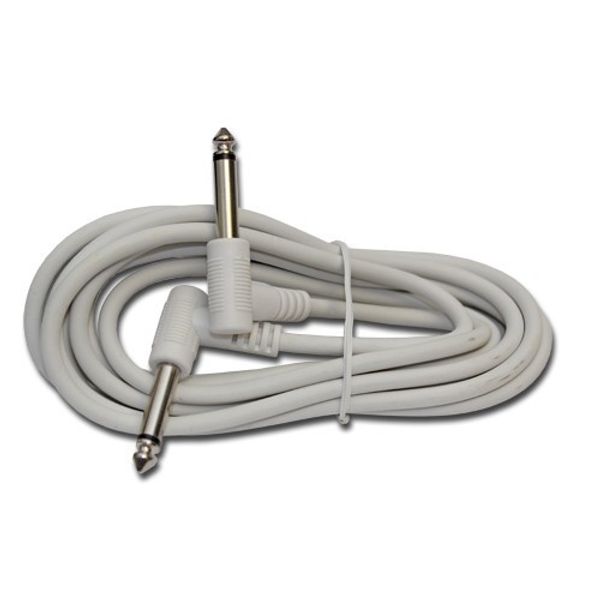 WHITE RIGHT ANGLE 1/4 mono guitar to effects pedal patch cable cord 6 ft foot 